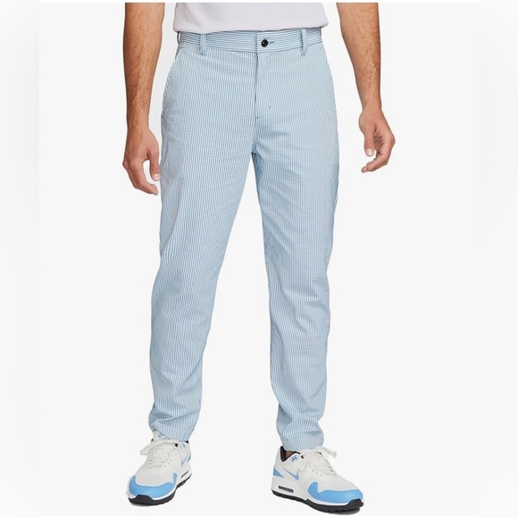 Nike Dri Fit  Seersucker Golf Pants Men’s Size 34x34 Light blue white Modern fit - Picture 1 of 7